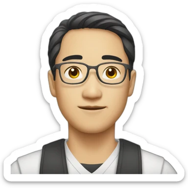 male asia law student sticker