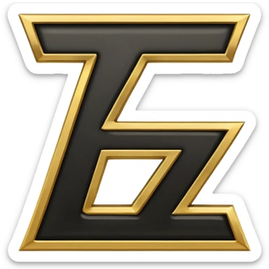 letter Z in black and gold sticker