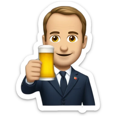 Macron qui boit une bière  sticker