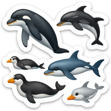 Antarctic animals sticker
