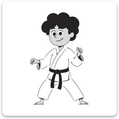A karate boy sticker