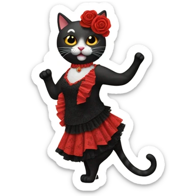 Cat in flamenco dress sticker