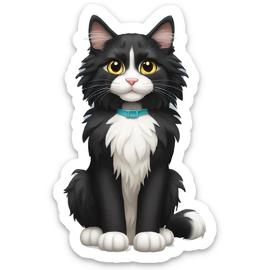 Tuxedo Maine coon greeting you sticker