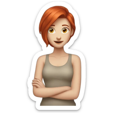 Bad Redhead girl with sticker