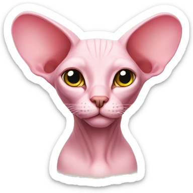 Pink sphinx cat sticker