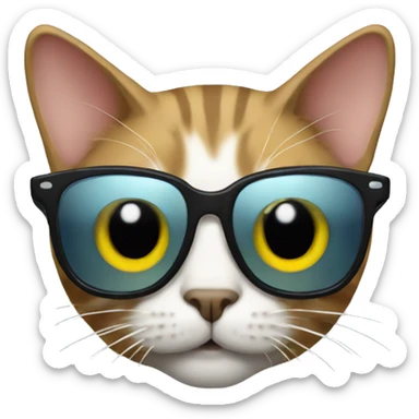Cat with sunglasses sticker