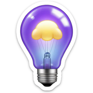 light bulb with little brain sparkles inside sticker