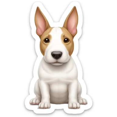 Bull terrier and white/tan bunny sticker
