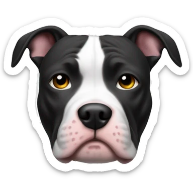 Pitbull dog black and white fat sticker