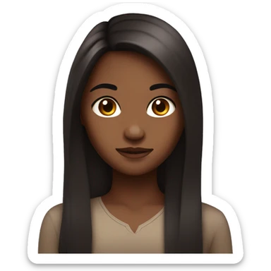 Girl with brown skin, brown eyes and dark long hair sticker
