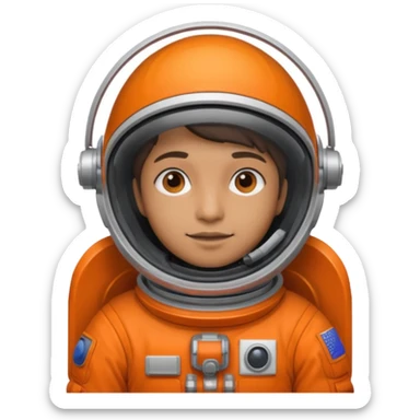Engineer in an orange astronaut suit sticker