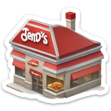 wendy's fast food restaurant sticker