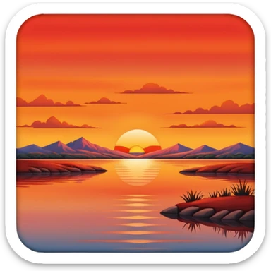 sunset in lake in Texas sticker