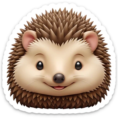 Meme-Worthy Cute Sleeping Hedgehog Portrait Emoji, Head resting peacefully with a contented smile, showcasing a delightfully compact build and a luxuriously soft brown Fur with tiny spines, eyes shut in a serene, restful nap, Simplified yet hilariously adorable features, highly detailed, glowing with a soft, drowsy light, high shine, relaxed and utterly lovable, stylized with an air of playful laziness, bright and heartwarming, soft glowing outline, capturing the essence of a comically sleepy hedgehog, so meme-worthy it feels like it could instantly become the next viral sensation of adorable slumber! sticker
