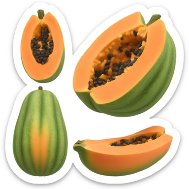 Realistic Papaya  sticker