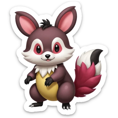 Teddiursa-Emolga-Minccino-Obstagoon-fusion  sticker