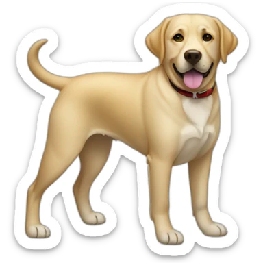 Labrador retriever with tuxedo sticker
