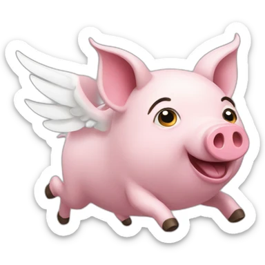 flying piggy sticker