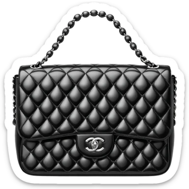 chanel black pearl bag sticker