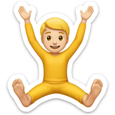 An emoji kicking his feet behind his head sticker