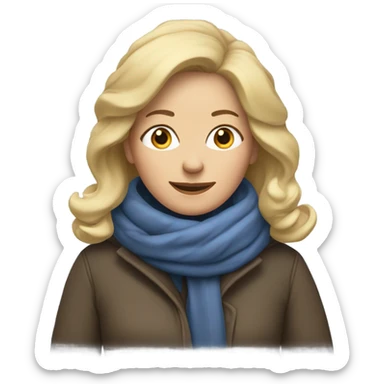 blonde middle age woman winter sticker