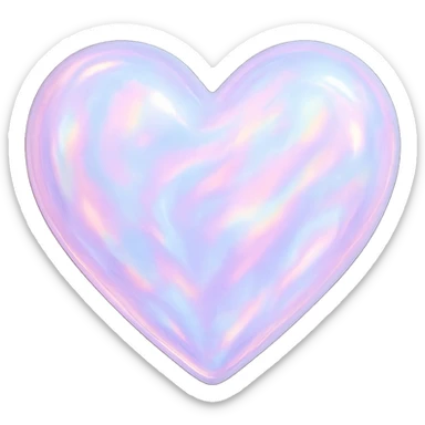 heart with a delicate opal effect sticker