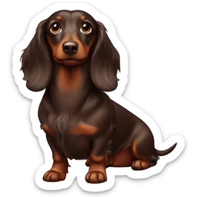 chocolate long-haired dachshund sticker