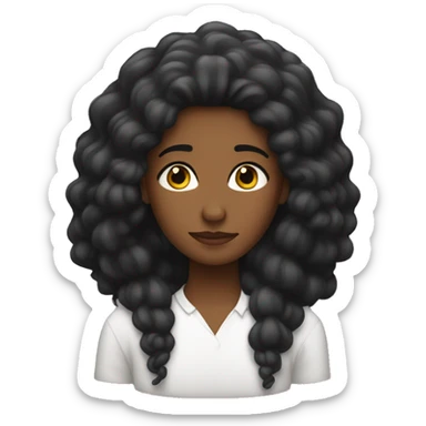 Una morocha de pelo negro con flequilo sticker