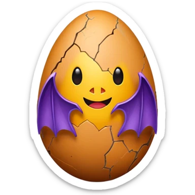 easter egg with bat sticker