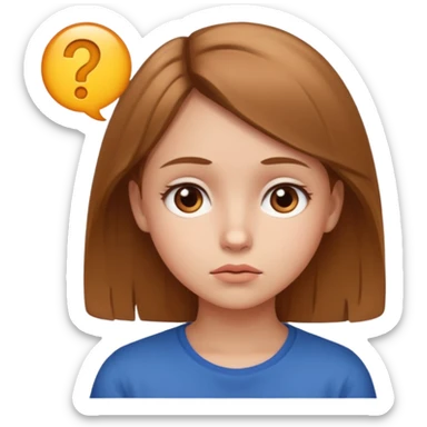Girl, Questioning face, thinking sticker