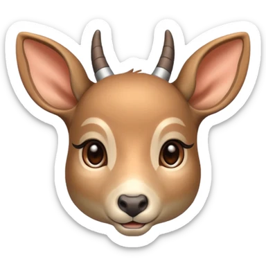 Doe face with little horn make it a little thinner sticker