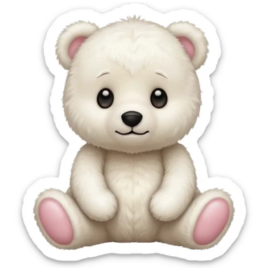 Oso de peluche blanco Adorable sticker