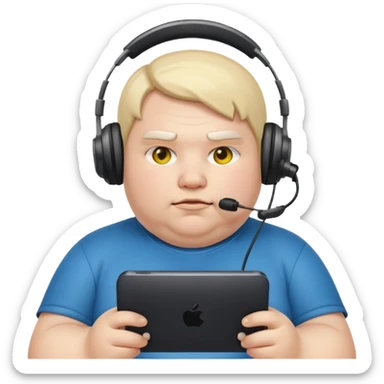 Fat lazy gamer sticker