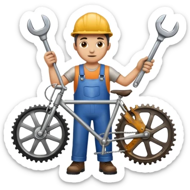 cycle repair with wrench sticker