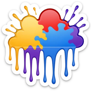 Make a painting which is splattered paint sticker