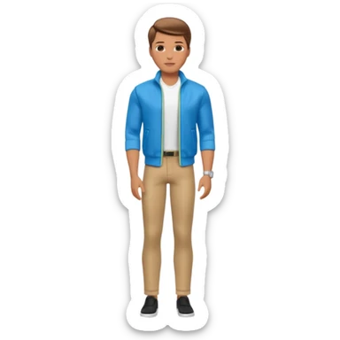 barbie ken as a guy with brown hair and brown eyes and tanned skin and full body sticker