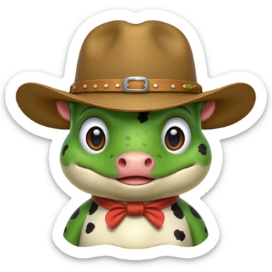 Grenouille avec chapeau de cow-boy  sticker