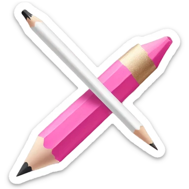 pink pencil and white piece of paper sticker