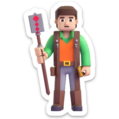 Garetr Garrison adventurer from Minecraft movie sticker