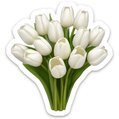 white tulip bouquet  sticker