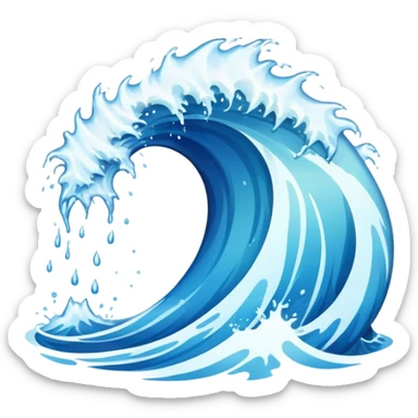 splashing water wave sticker