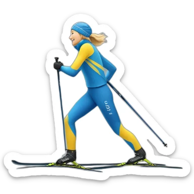 cross country skier vasaloppet sticker