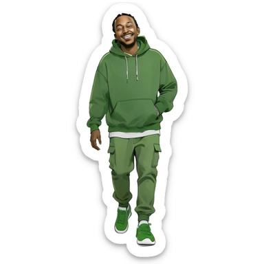 Kendrick Lamar walking , rapping and smiling  sticker