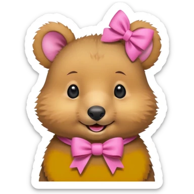 Quokka con moño rosa
Cute sticker