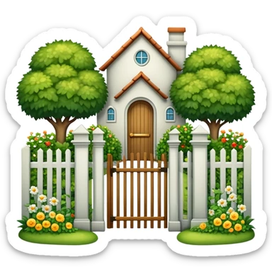 house garden gate fence door sticker