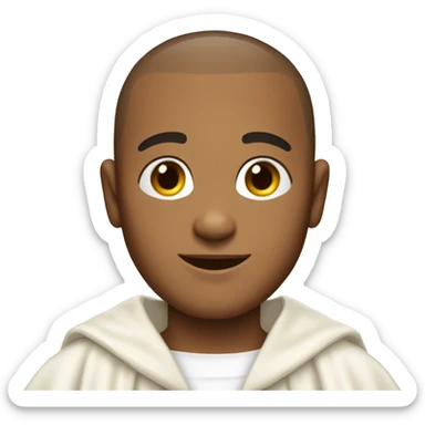 Buzz cut smiling young male dressed in Jesus robe  sticker