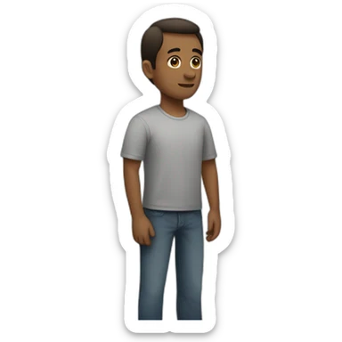 man looking to the side at full height sticker