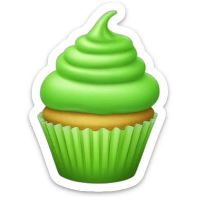 Happy bright green cupcake sticker