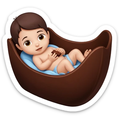 Baby in Chocolate cradle  sticker
