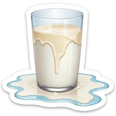 spilled glass of milk on floor milk puddle sticker